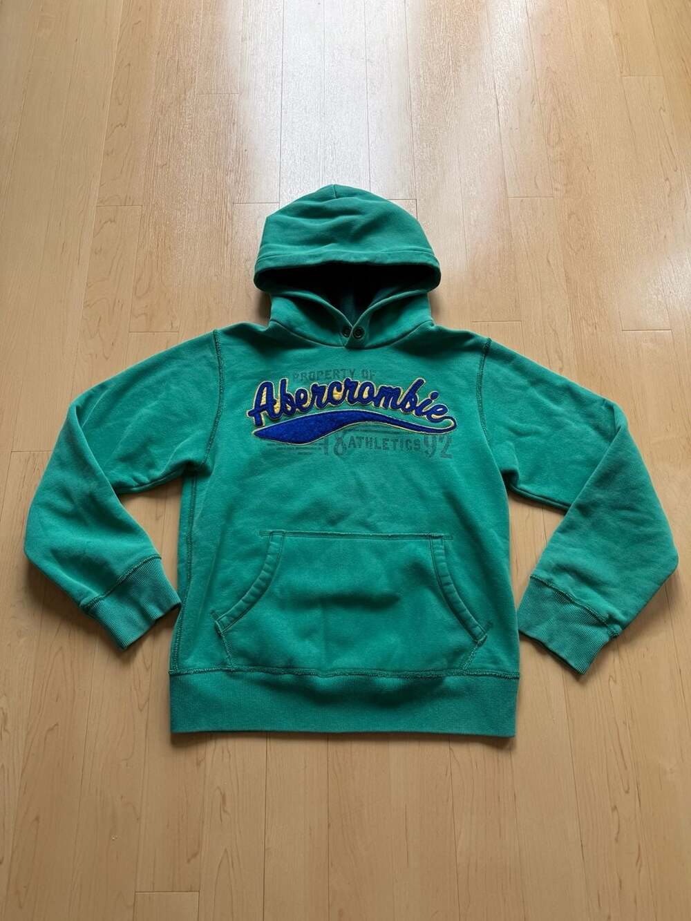 Y2K Abercrombie & Fitch Property of Abercrombie Athletics Green Pullover Hoodie